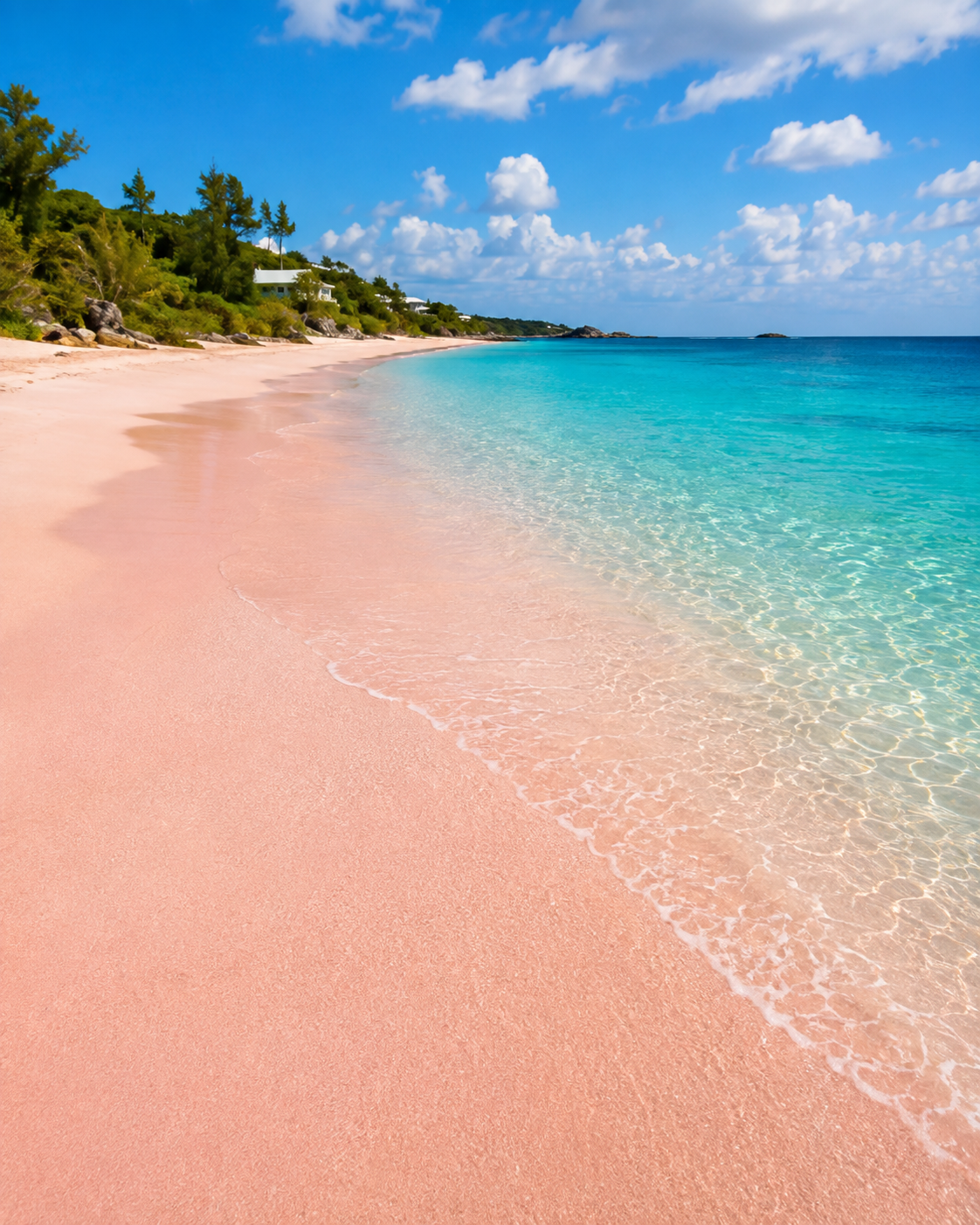 Pink-sand beach in Bermuda