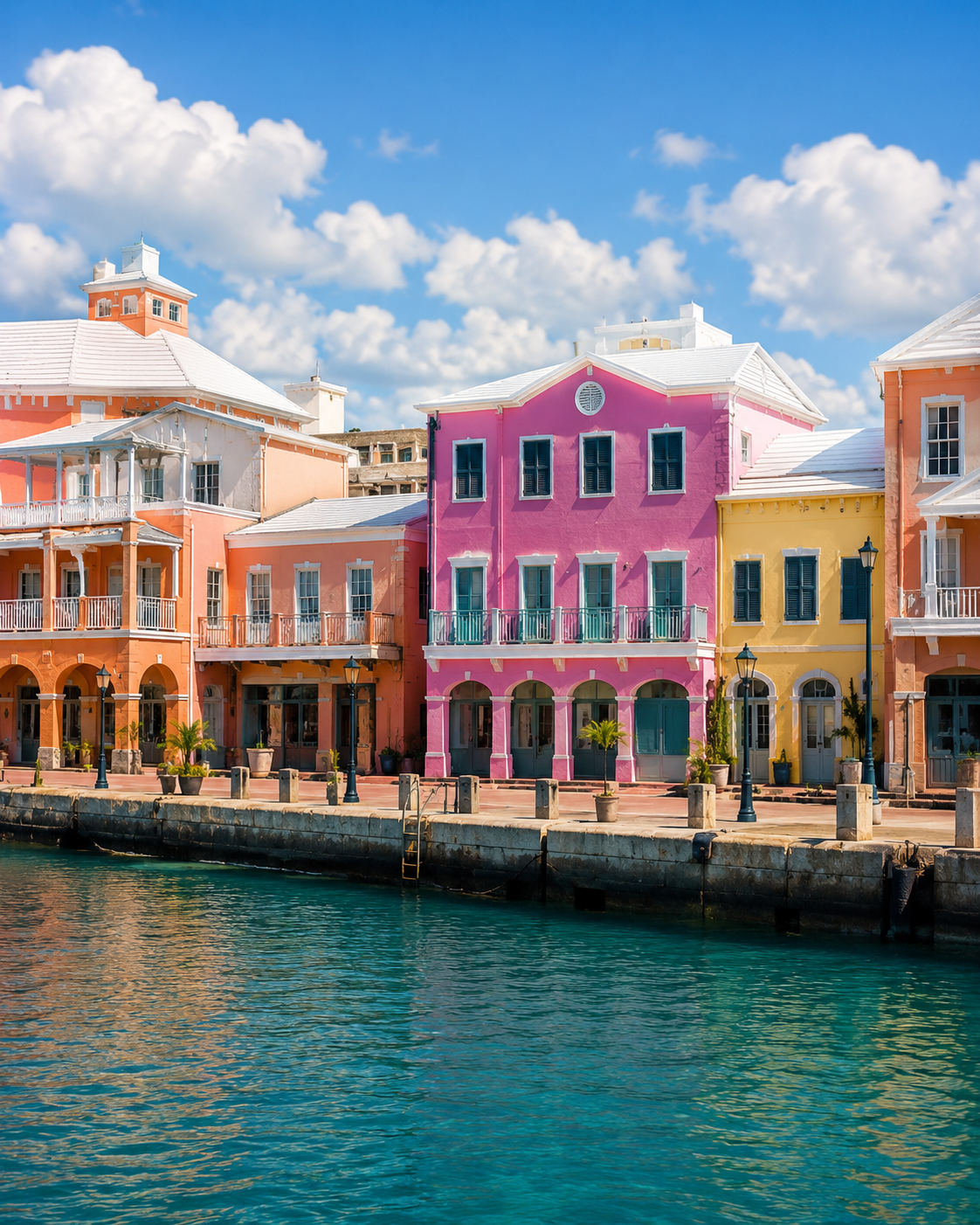Colourful historic Bermuda waterfront